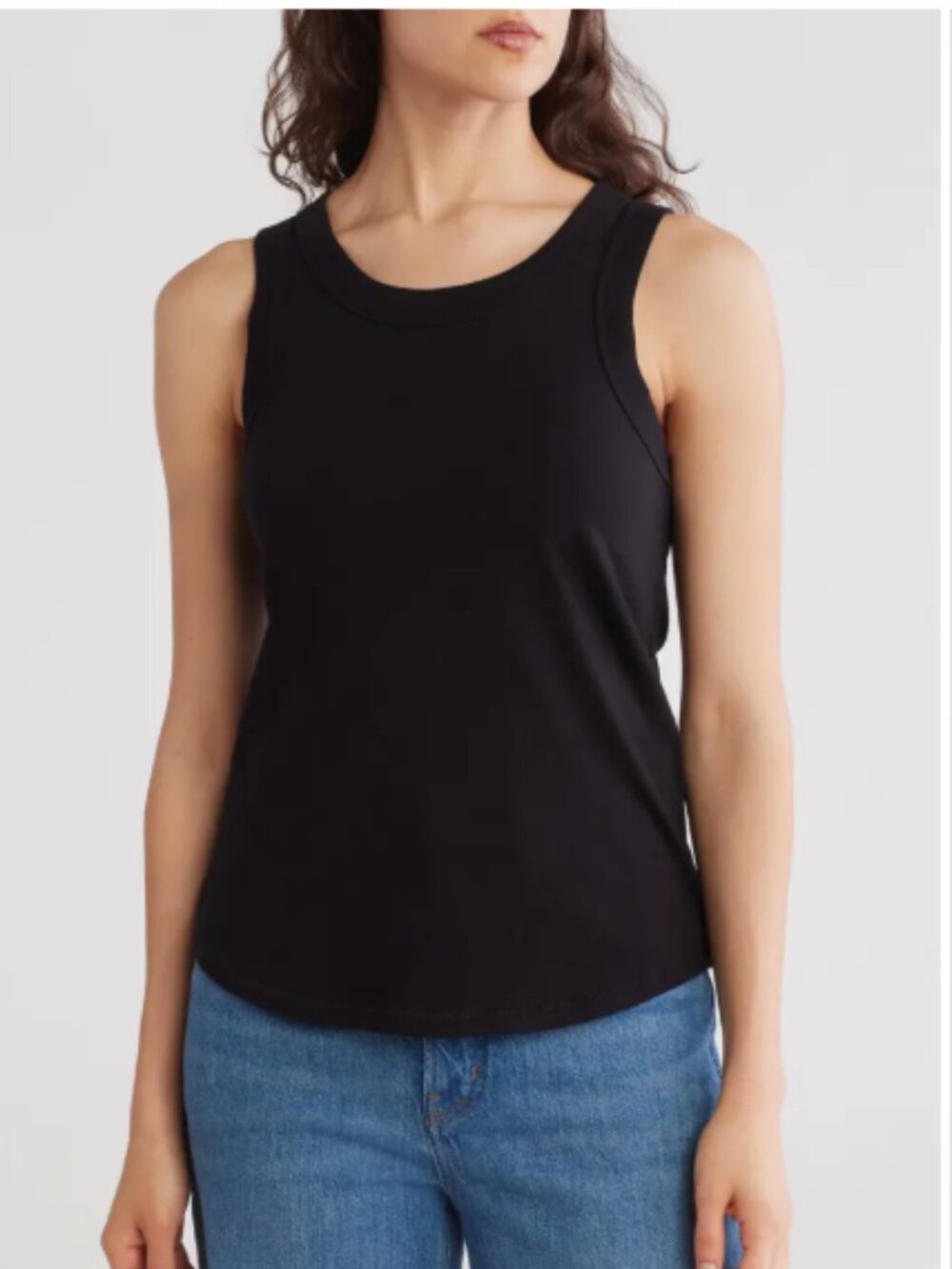 Madewell Black Tank Top Womens Plus Size 1X Scoop Neck Softfade Cotton NWT - Picture 2 of 6